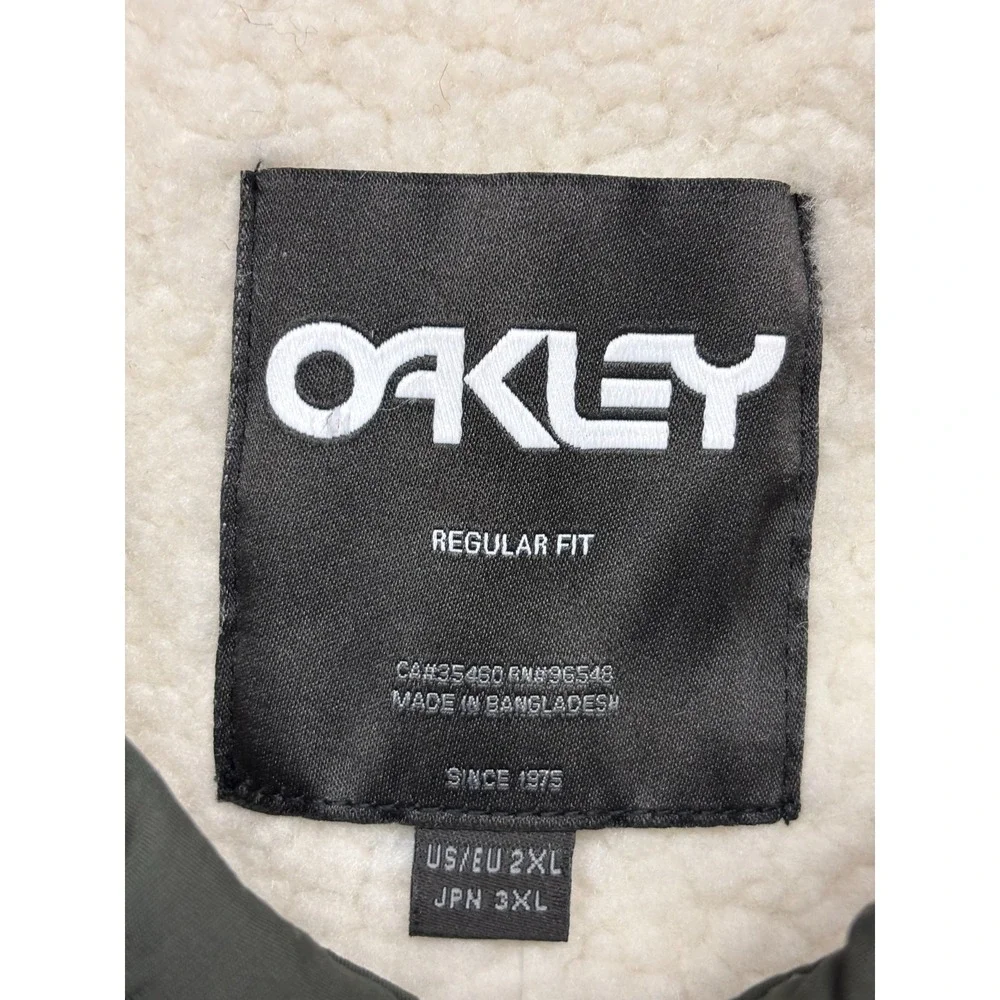 Oakley Quilted Sherpa Jacket Mens New Dark Brush Regular Fit Long Sleeve 2XL NWT